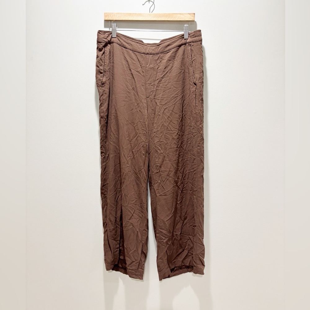 Old Navy Brown High Rise Playa Wide Leg Ankle Relaxed Fit Comfy Casual Pants XL